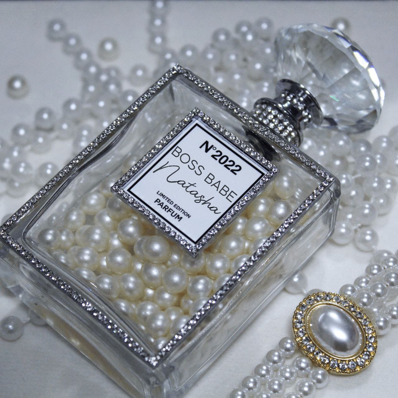 Custom Pearl Glam Decor Bottle