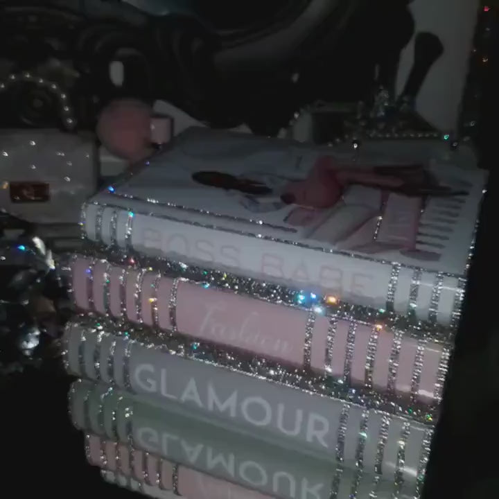 Boss Babe Glam Book Stack (Pink/Grey) - Extra Bling